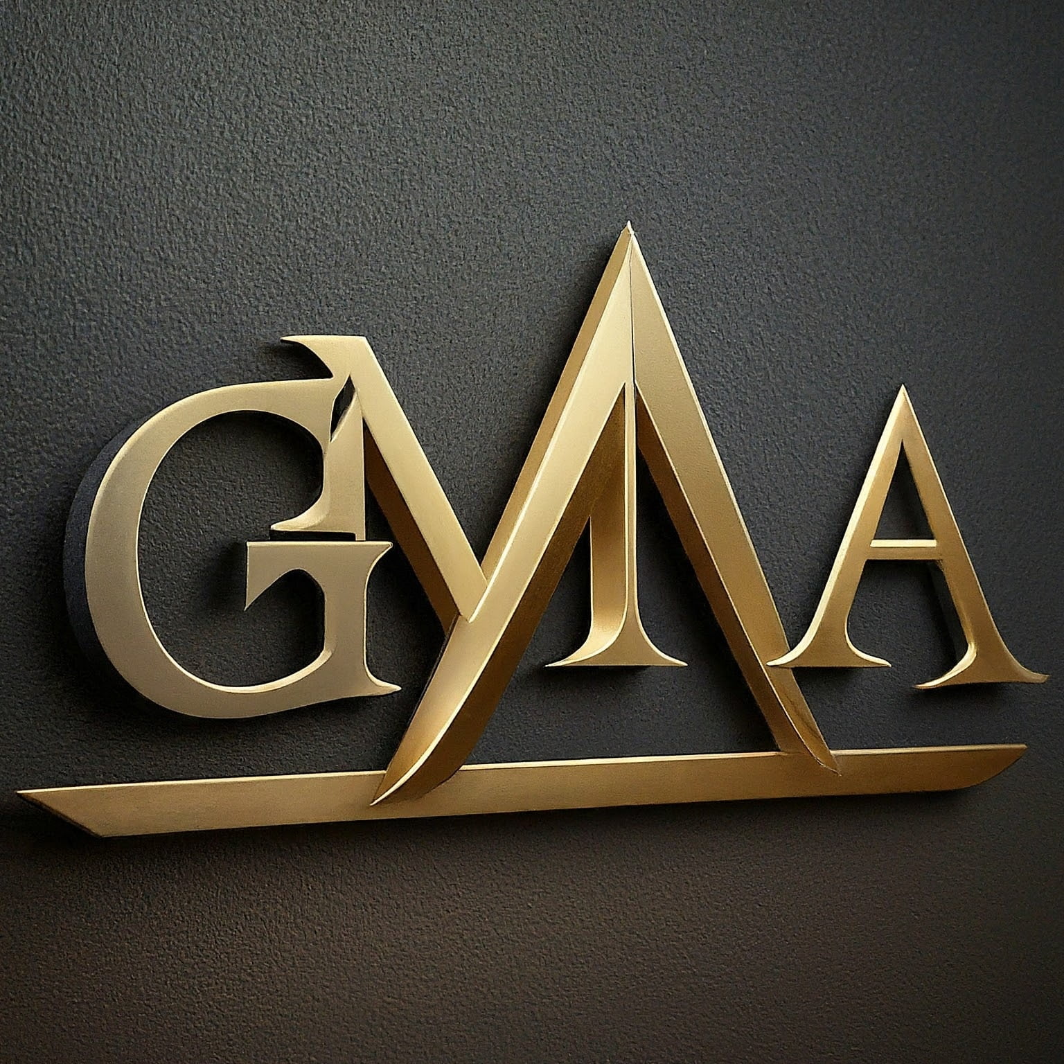 gregory mcmillan and associates 3-d gold logo