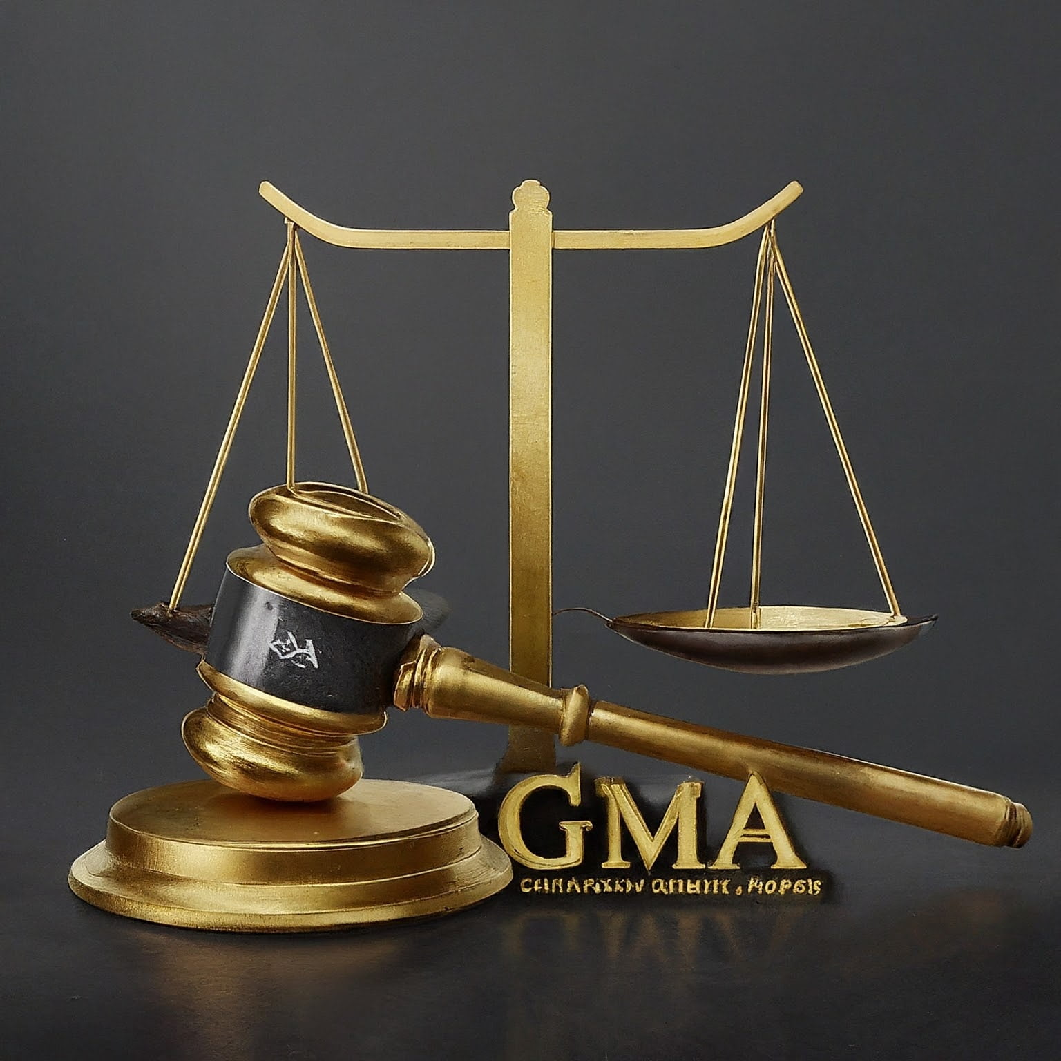 gregory mcmillan and associates logo with gavel and scales of justice 3-d